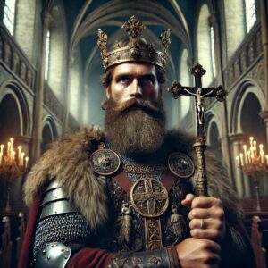 Roi Viking christianisé - Image IA
