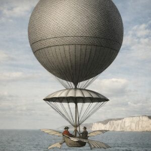 Traversée de la Manche en ballon 1785 - Image IA