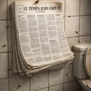 Le journal "Le temps d'un café" peut aussi servir exceptionnellement de papier toilette