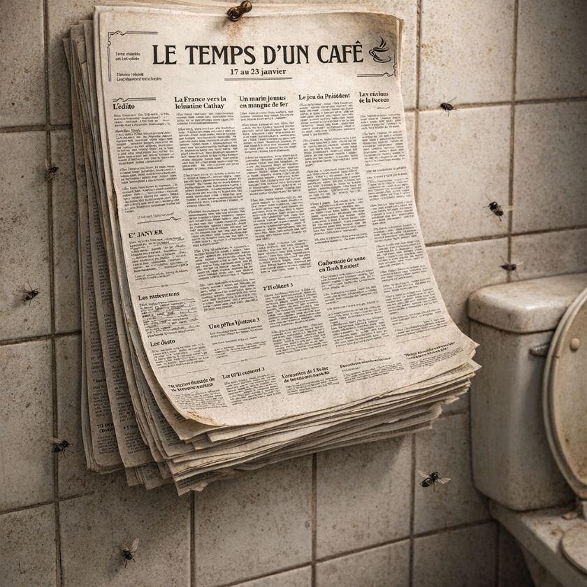 Le journal "Le temps d'un café" peut aussi servir exceptionnellement de papier toilette